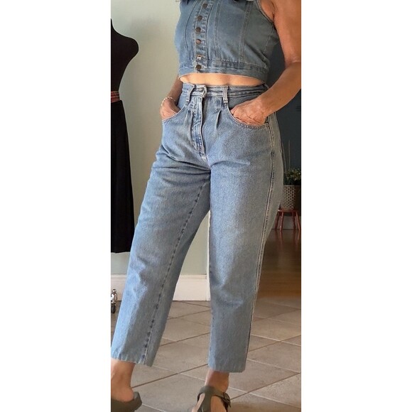 Vintage Authentic Brittania Quality Light Wash  Denim Jeans Size 24 Ballon Tampe - Picture 3 of 3